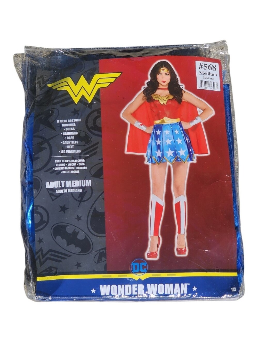 DC Wonder Woman Costume - Red, Blue, Gold Adult Medium